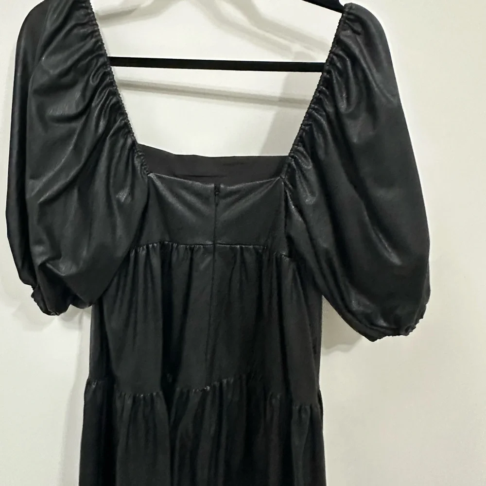 Amanda Uprichard Maisie Dress - Black/Leather - Picture 4 of 4